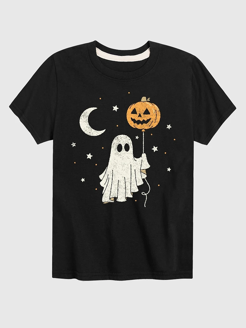 Toddler Ghost Pumpkin Balloon Short Sleeve Tee