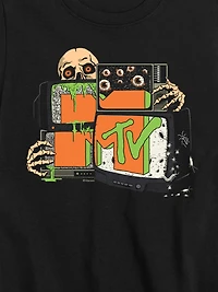 Kids MTV Classic Logo Halloween Skeleton Static Short Sleeve T-Shirt