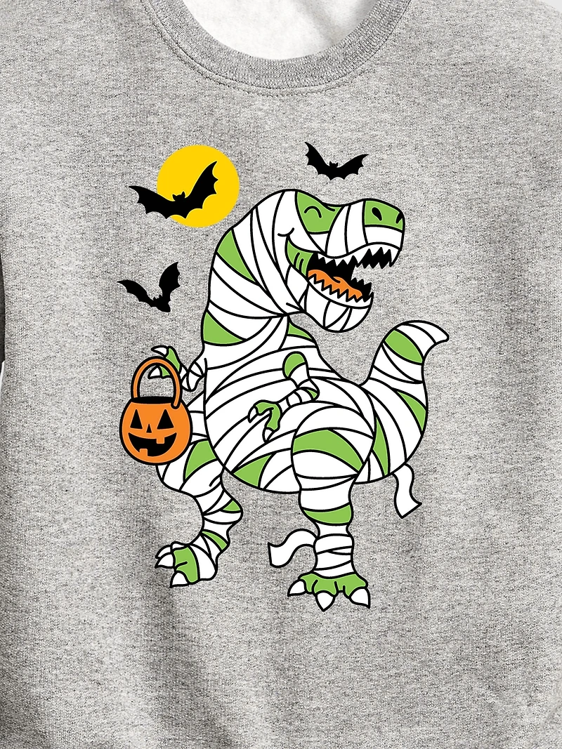 Toddler T-Rex Mummy Crewneck Fleece Sweatshirt