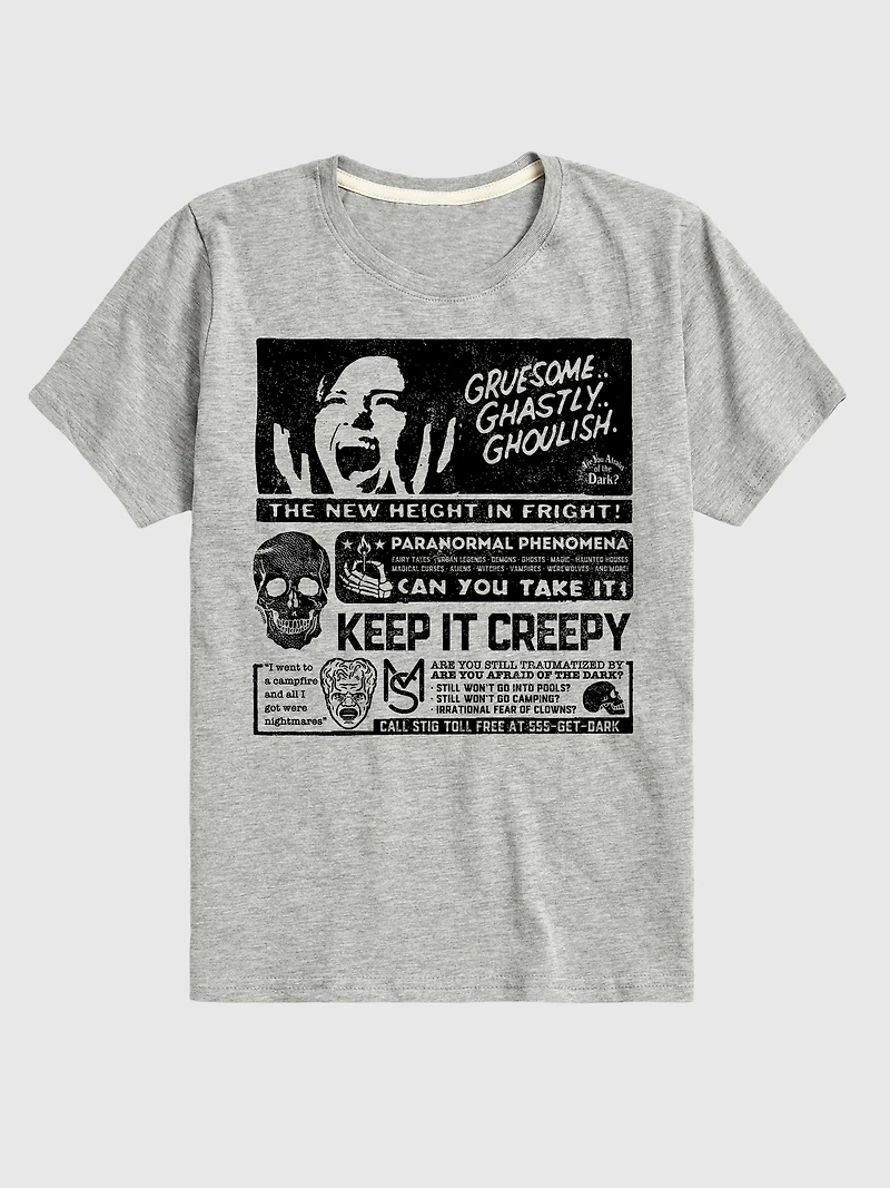 Kids Are You Afraid Of The Dark Gruesome Ghastly Ghoulish Short Sleeve T-Shirt
