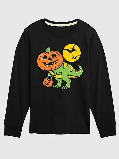 Toddler T-Rex Pumpkin Head Long Sleeve Tee