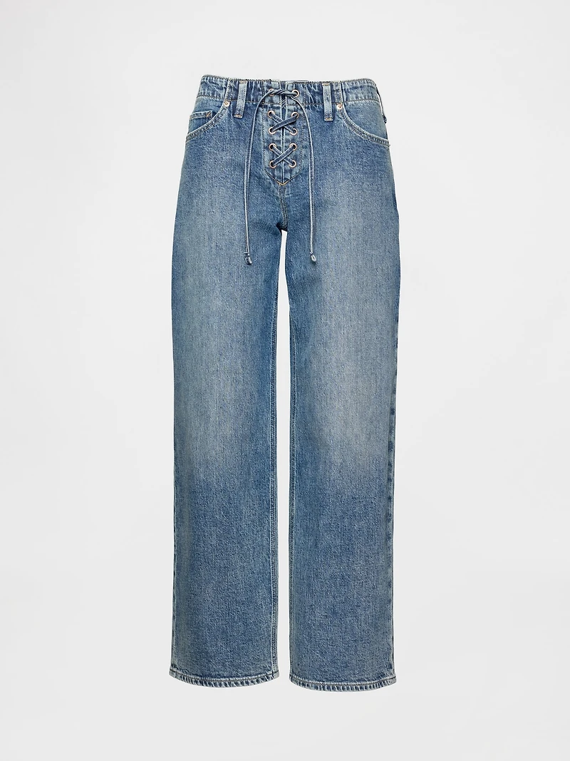 Low Rise '90s Loose Lace-Up Jeans