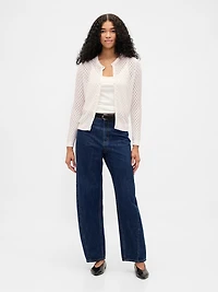 CashSoft Stretch Pointelle Cardigan