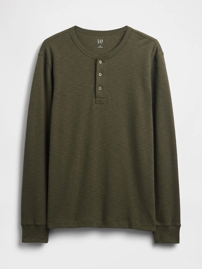 Double-Knit Henley T-Shirt