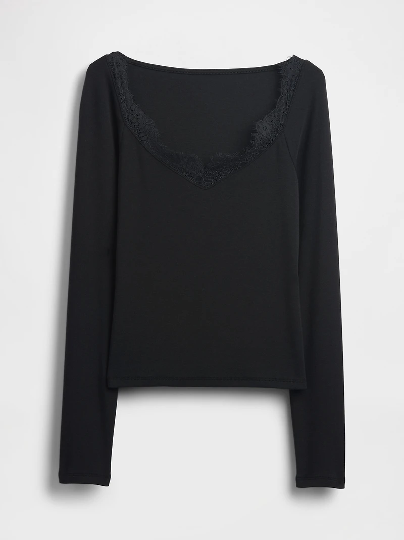 Modern Lace-Trim Top