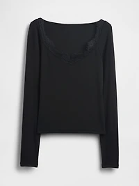 Modern Lace-Trim Top