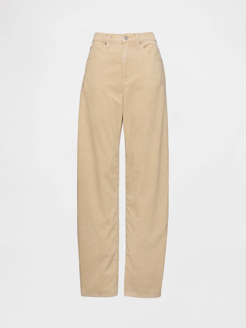 High Rise Corduroy Barrel Pants