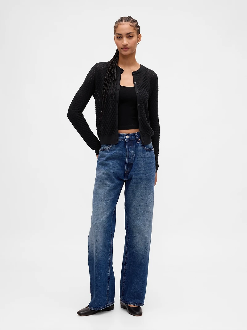 CashSoft Stretch Pointelle Cardigan