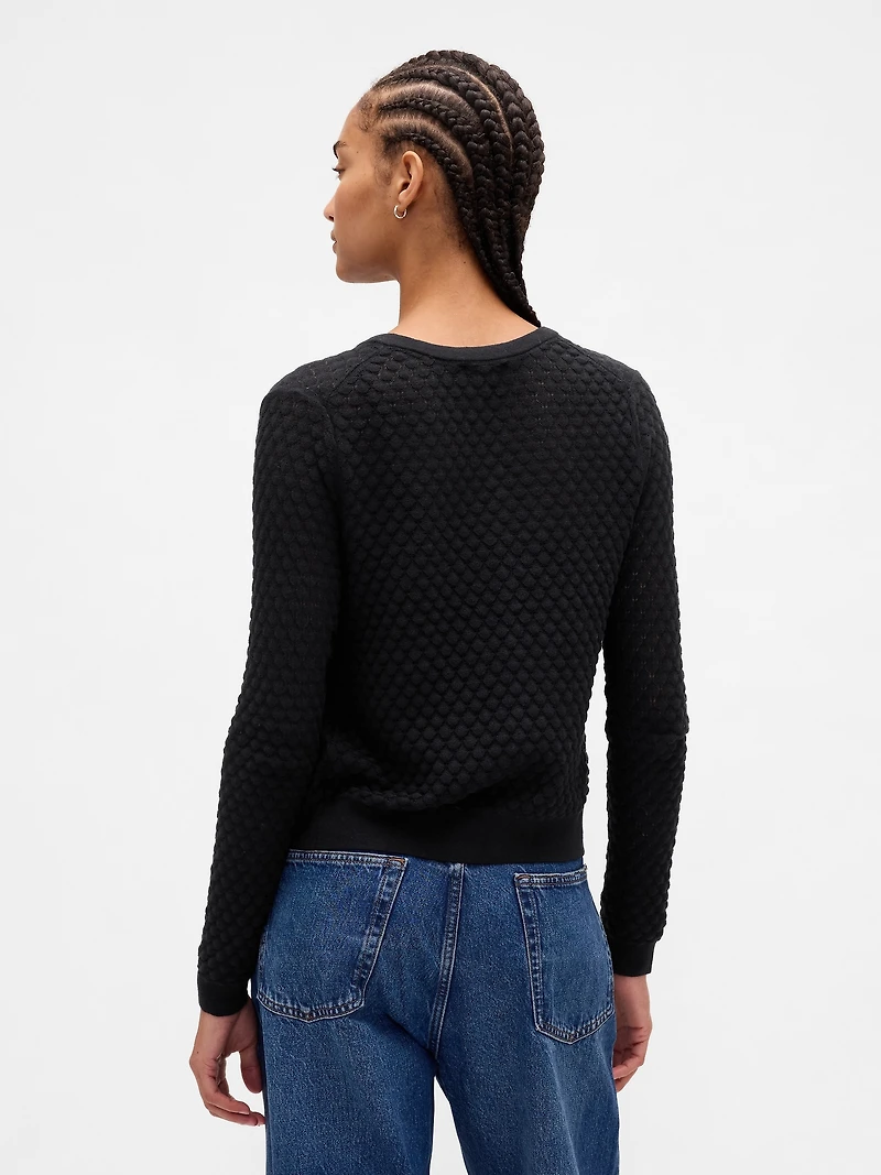 CashSoft Stretch Pointelle Cardigan