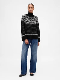 Fuzzy Oversized Turtleneck Sweater