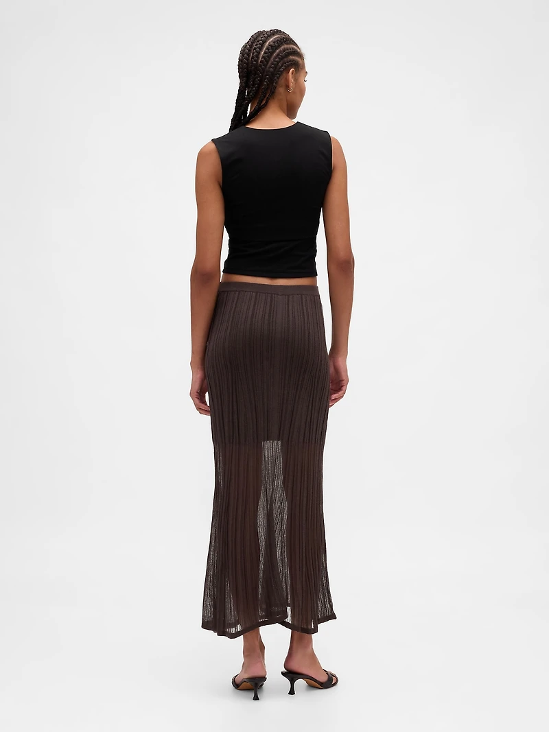 Sheer Maxi Sweater Skirt