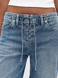 Low Rise '90s Loose Lace-Up Jeans