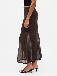Sheer Maxi Sweater Skirt