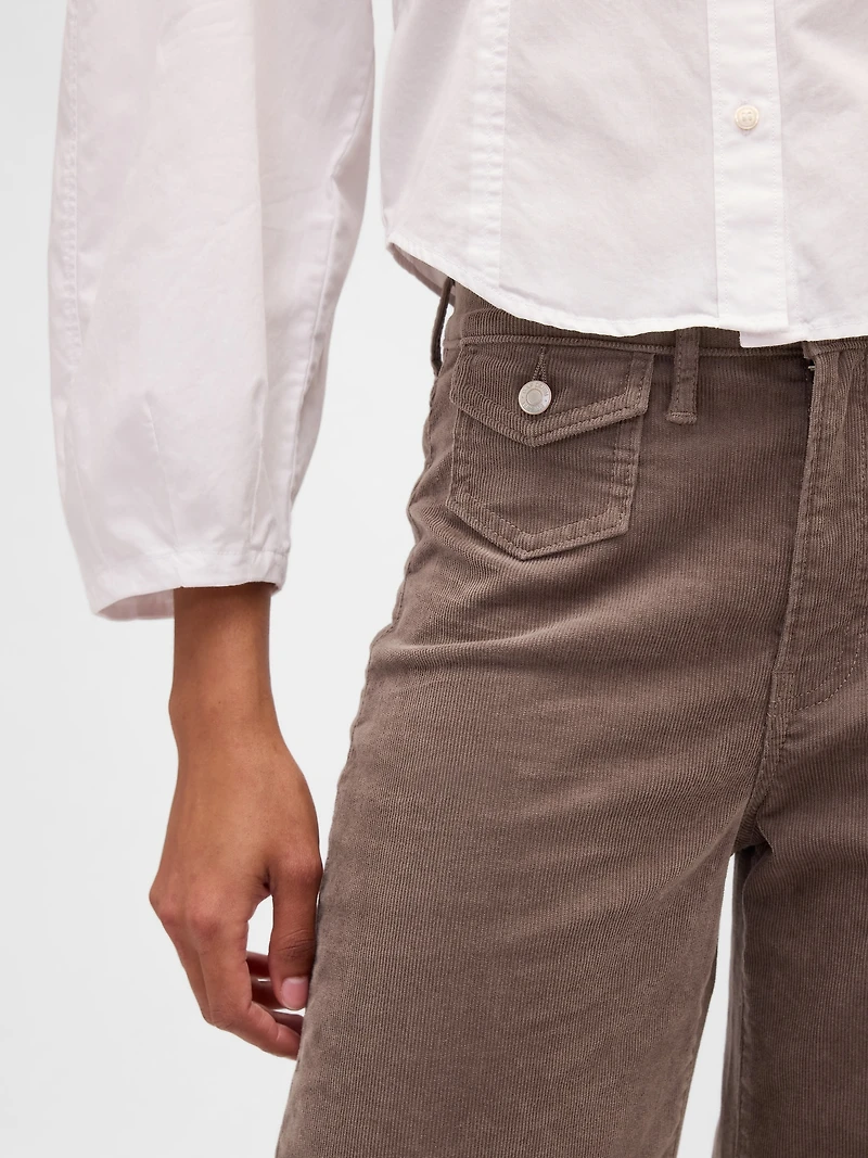 High Rise Stride Corduroy Wide-Leg Pants