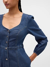 Denim Sweetheart Midi Dress