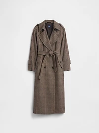 Wool-Blend Herringbone Trench Coat