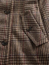 Wool-Blend Herringbone Trench Coat