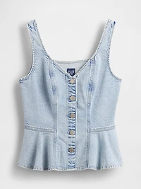 Denim Peplum Tank Top