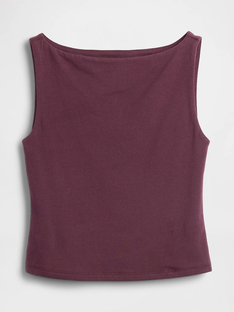 CloseKnit Jersey Boatneck Crop Tank Top