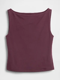 CloseKnit Jersey Boatneck Crop Tank Top