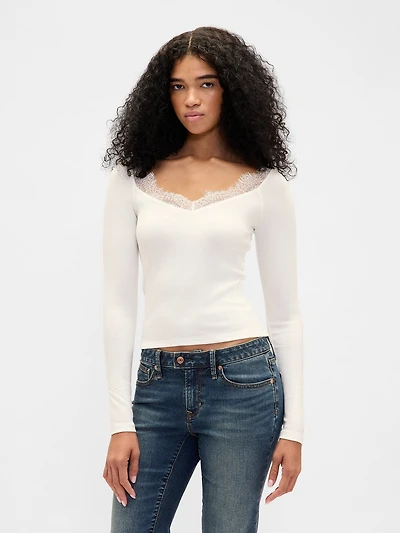 Modern Lace-Trim Top