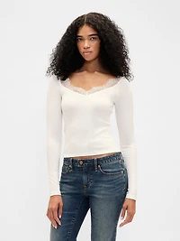 Modern Lace-Trim Top