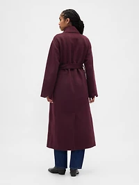 Wool-Blend Wrap Coat