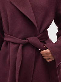 Wool-Blend Wrap Coat