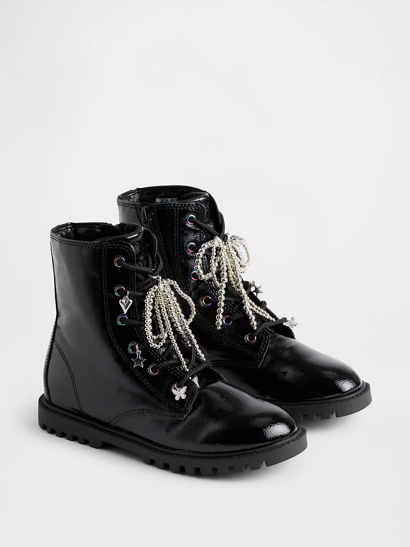 Kids Charm Lace-Up Boots