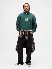 Heavyweight Oversized Logo Half-Zip Pullover