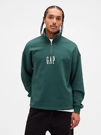 Heavyweight Oversized Logo Half-Zip Pullover