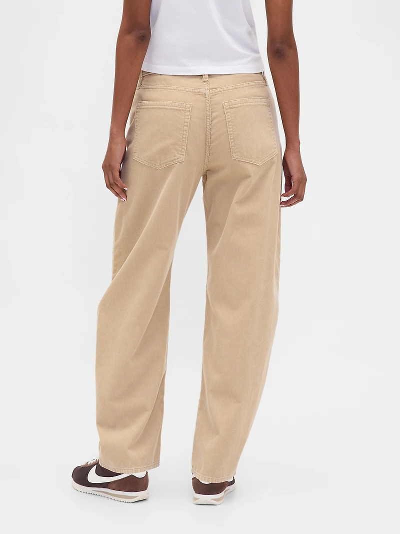 High Rise Corduroy Barrel Pants