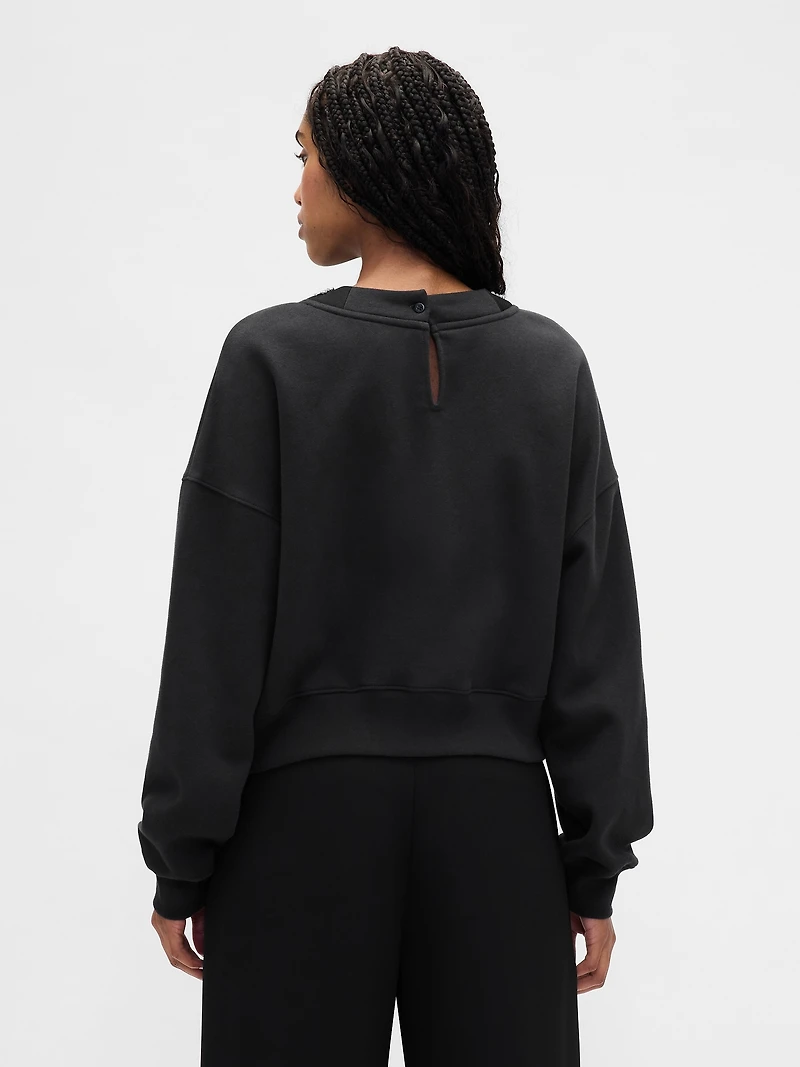 VintageSoft Jewel-Neck Crop Sweatshirt