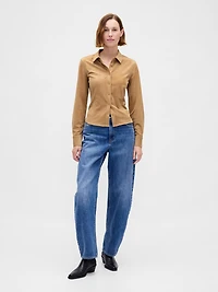 Vegan Suede Fitted Shirt