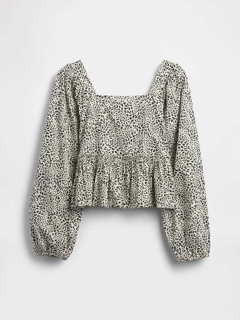 Kids Poplin Peplum Top