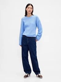 CashSoft Cable-Knit Crewneck Sweater