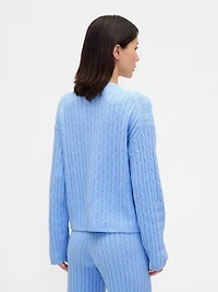 CashSoft Cable-Knit Crewneck Sweater