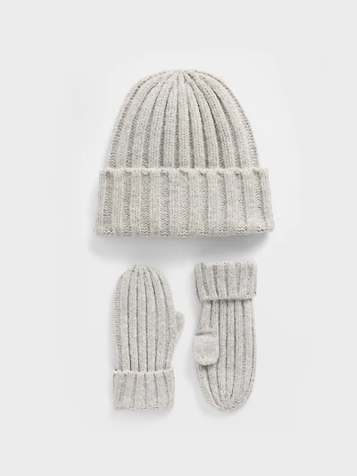 Baby & Toddler CashSoft Rib Beanie Mittens Set