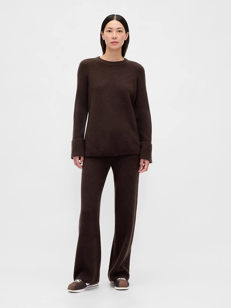 CashSoft Shaker-Stitch Boyfriend Sweater