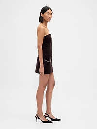 Corduroy Chain Pocket Mini Skort