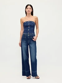 Denim Strapless Crop Vest
