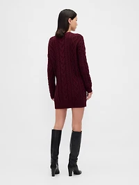 Cable-Knit Mini Sweater Dress