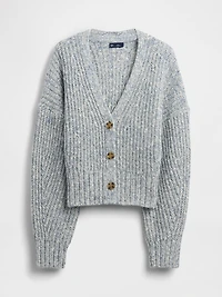 Cotton-Blend Crop Cardigan Sweater