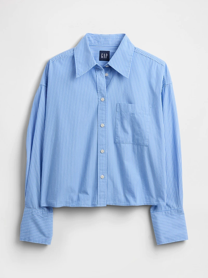 Organic Cotton Straight-Hem Crop Shirt