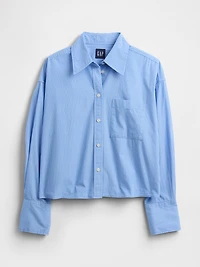 Organic Cotton Straight-Hem Crop Shirt