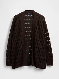 100% Cotton Oversized Pointelle Cardigan