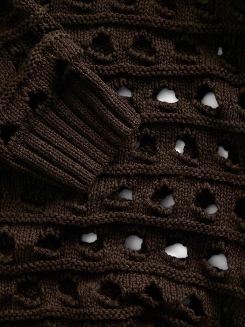 100% Cotton Oversized Pointelle Cardigan