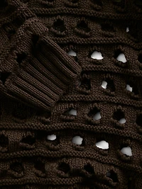 100% Cotton Oversized Pointelle Cardigan
