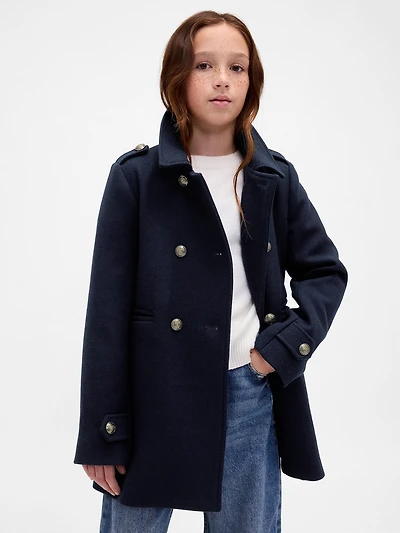 Kids Wool-Blend Peacoat