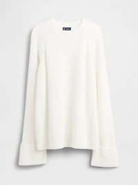CashSoft Shaker-Stitch Boyfriend Sweater